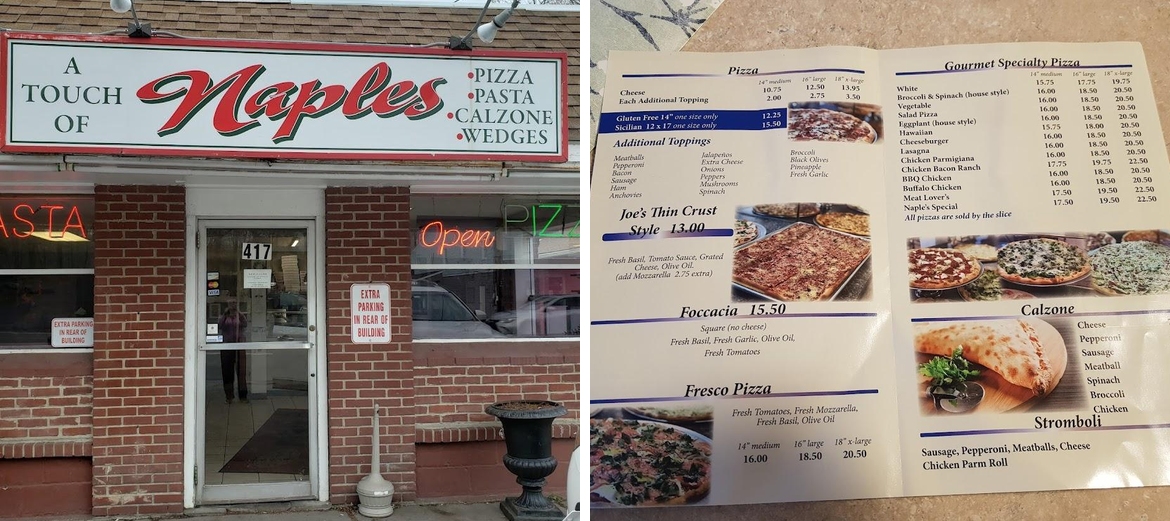 A Touch of Naples Menu